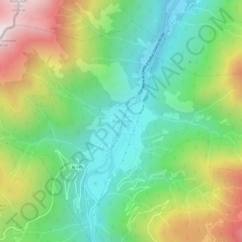 Mappa topografica Bosost, altitudine, rilievo