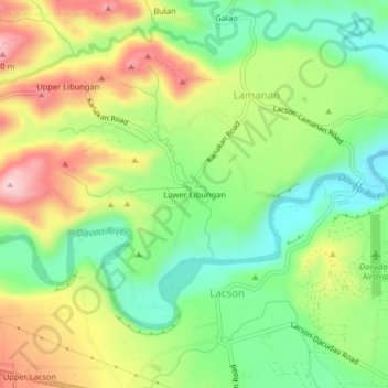 Mappa topografica Lower Libungan, altitudine, rilievo