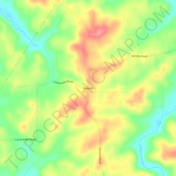 Mappa topografica Newark, altitudine, rilievo