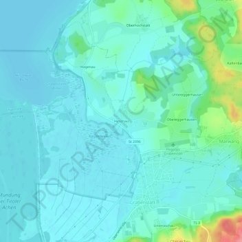 Mappa topografica Hirschau, altitudine, rilievo