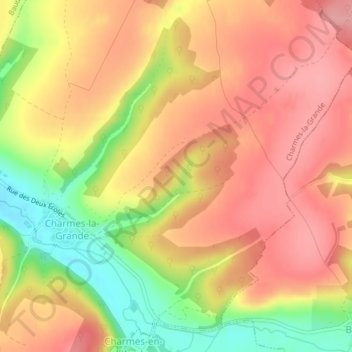 Mappa topografica Joyeuses, altitudine, rilievo