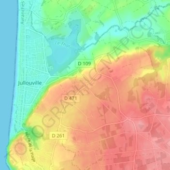 Mappa topografica Bouillon, altitudine, rilievo