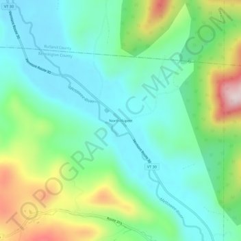Mappa topografica North Rupert, altitudine, rilievo