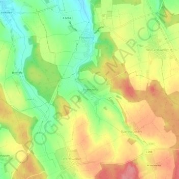 Mappa topografica Eschendorf, altitudine, rilievo