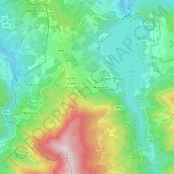 Mappa topografica Badi, altitudine, rilievo