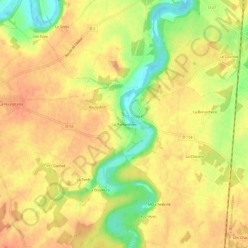 Mappa topografica La Richardière, altitudine, rilievo