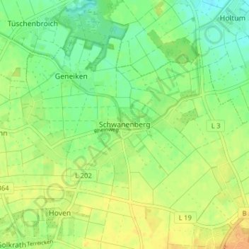 Mappa topografica Schwanenberg, altitudine, rilievo