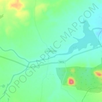 Mappa topografica Lonkhede, altitudine, rilievo