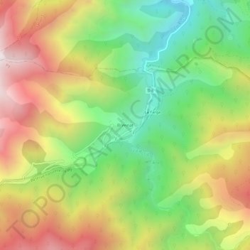 Mappa topografica El Veïnat, altitudine, rilievo