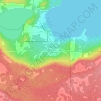 Mappa topografica Sheguiandah, altitudine, rilievo