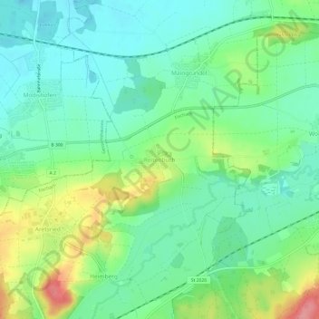 Mappa topografica Reitenbuch, altitudine, rilievo