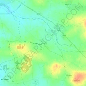 Mappa topografica L'Abbaye, altitudine, rilievo