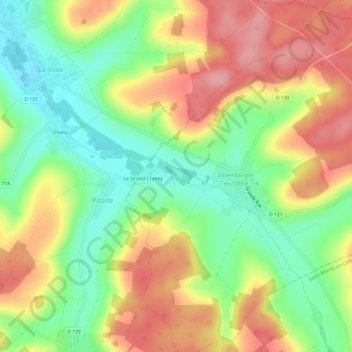Mappa topografica Petit Craney, altitudine, rilievo