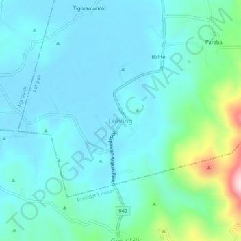 Mappa topografica Luhong, altitudine, rilievo