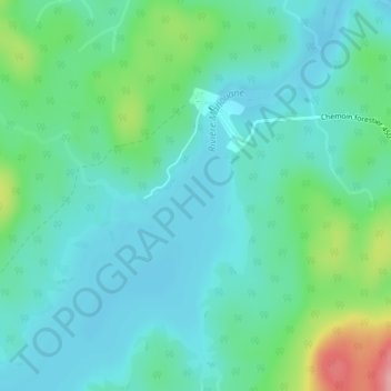 Mappa topografica Lac Châteauvert, altitudine, rilievo