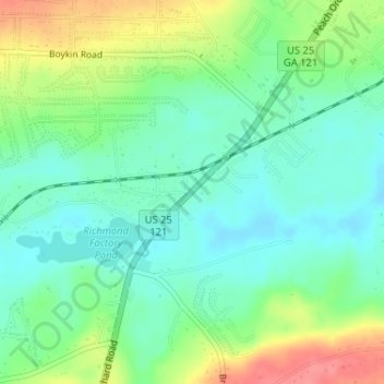 Mappa topografica DeBruce, altitudine, rilievo