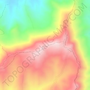 Mappa topografica Cuchilla Roa, altitudine, rilievo