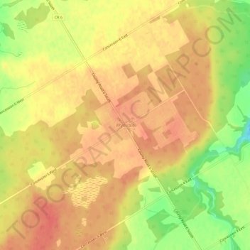 Mappa topografica Wyevale, altitudine, rilievo