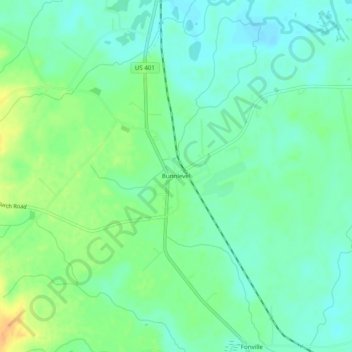 Mappa topografica Bunnlevel, altitudine, rilievo