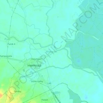 Mappa topografica Almacen, altitudine, rilievo