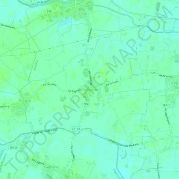Mappa topografica Colloredo, altitudine, rilievo