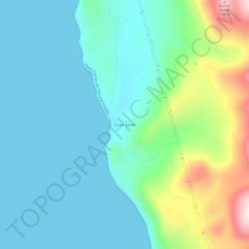 Mappa topografica Cedar Creek, altitudine, rilievo