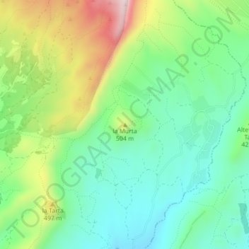 Mappa topografica la Murta, altitudine, rilievo