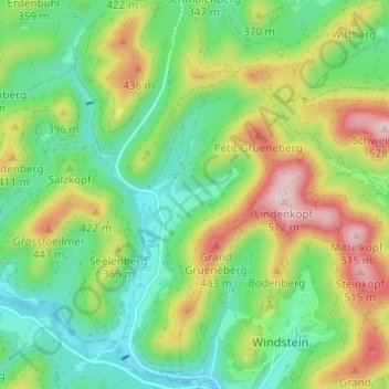 Mappa topografica Kehlenhof, altitudine, rilievo