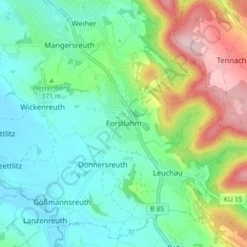 Mappa topografica Forstlahm, altitudine, rilievo
