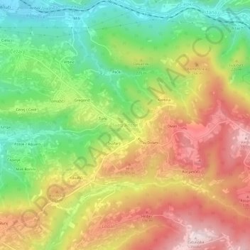 Mappa topografica Sveti Anton, altitudine, rilievo