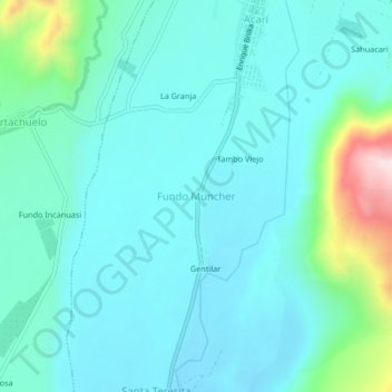 Mappa topografica Fundo Muncher, altitudine, rilievo