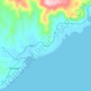 Mappa topografica Poctoy, altitudine, rilievo
