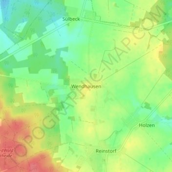 Mappa topografica Wendhausen, altitudine, rilievo