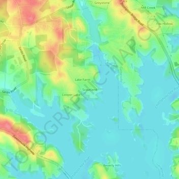 Mappa topografica Scoutland, altitudine, rilievo