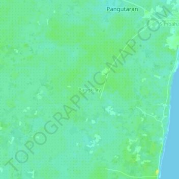 Mappa topografica Bangkilay, altitudine, rilievo