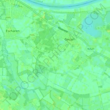 Mappa topografica Nieuw-Gassel, altitudine, rilievo