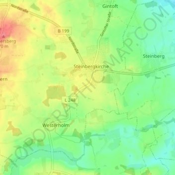 Mappa topografica Westerholmfeld, altitudine, rilievo