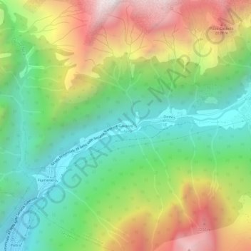 Mappa topografica Gavazzo, altitudine, rilievo