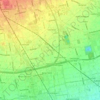 Mappa topografica San Zeno, altitudine, rilievo
