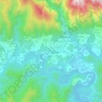 Mappa topografica La Trivalle, altitudine, rilievo