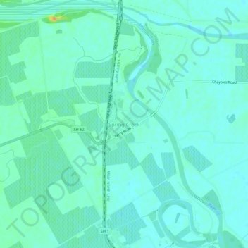 Mappa topografica Spring Creek, altitudine, rilievo