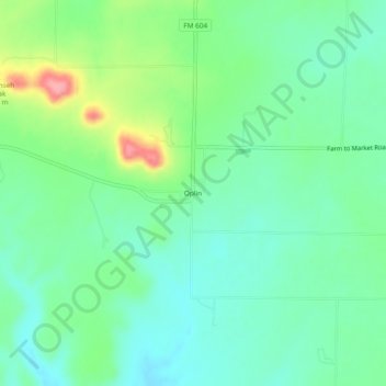 Mappa topografica Oplin, altitudine, rilievo