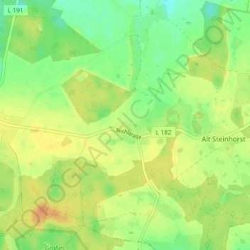 Mappa topografica Carlsruhe, altitudine, rilievo