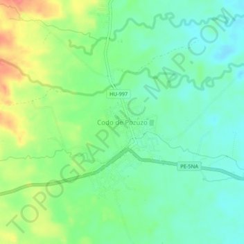 Mappa topografica Codo de Pozuzo, altitudine, rilievo
