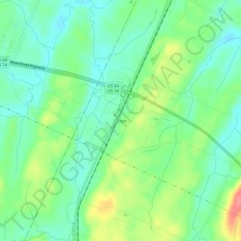 Mappa topografica Ocoee, altitudine, rilievo