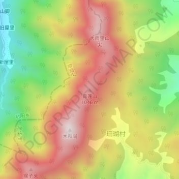 Mappa topografica 青莲山, altitudine, rilievo