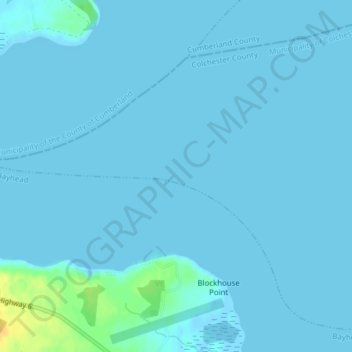 Mappa topografica Tatamagouche Bay, altitudine, rilievo