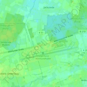 Mappa topografica Webershausen, altitudine, rilievo