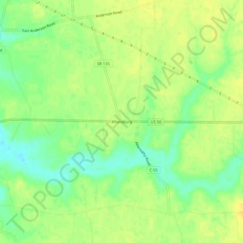 Mappa topografica Allensburg, altitudine, rilievo