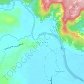 Mappa topografica Carromata, altitudine, rilievo